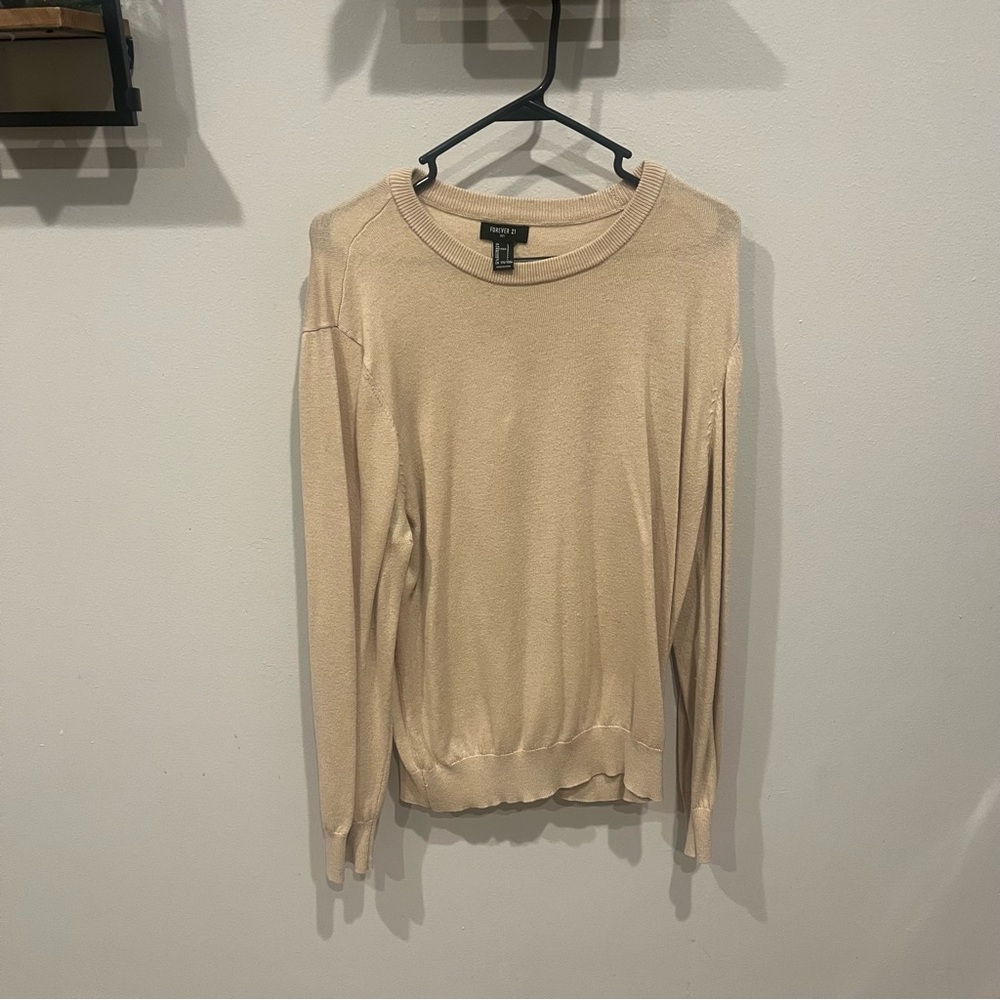 Gold Forever 21 Long Sleeve Mens Shirt Size Large